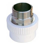 Муфта комбинированная 40x1 1/4' НР под ключ полипропиленовая PPR белая