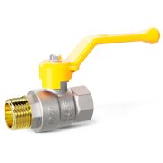 Кран шаровой латунный никелированный 11б27п Ду25 Ру40 (1') ВР/ВР рычаг GAS