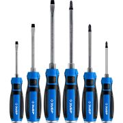 Набор: Отвертки ударные ''Профессионал'' ''УДАРНИК'', сквозной Cr-V стержень с усилит.под ключ, 2-хкомп.рук, магн.наконечник, в коробке, 6предм