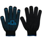 Перчатки вязаные упрочненные (5 нитей) черные х/б с ПВХ