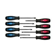 Отвертки ''Стандарт'', CrV сталь, магнитный наконечник, двухцветная прорезиненная ручка, набор 8 шт