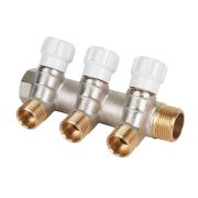 Коллектор 3/4'x3 выхода 1/2' НР с вентилями