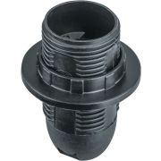 Патрон люстровый Е14 пластик с кольцом черный