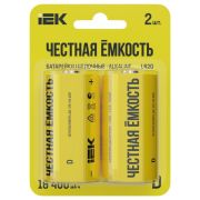 Батарейка щелочная Alkaline LR20/D (2шт/блистер) IEK