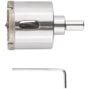 Коронка кольцевая по керамограниту, камню и кафелю алмазная с центровочным сверлом 45х70мм