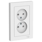 Розетка ATLASDESIGN двойная без заземления 16А в сборе белый