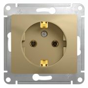 GLOSSA Розетка с заземлением в рамку титан