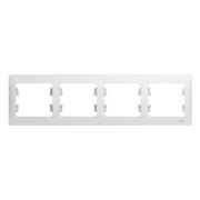 GLOSSA Рамка горизонтальная 4 поста белая