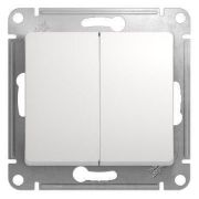 GLOSSA Переключатель двухклавишный в рамку белый схема 6
