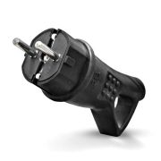 Вилка угловая однофазная с ушком (каучук)