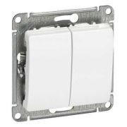 GLOSSA Выключатель двухклавишный в рамку белый сх.5