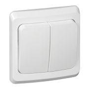 ЭТЮД Выключатель двухклавишный скрытый белый сх.5