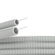 Труба гофрированная ПВХ 20 мм с протяжкой легкая серая (25м)