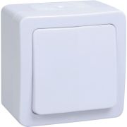 Гермес PLUS Выключатель одноклавишный проходной наружный белый IP54