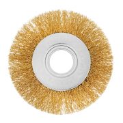 Щетка для УШМ, 100 мм, посадка 22,2 мм, плоская, латунированная витая проволока
