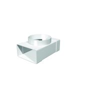 Соединитель Т-образный пластиковый для плоских каналов с фланцевыми воздухораспределителями 60х204/D125