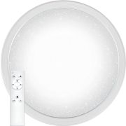 Светильник светодиодный ДБО-100w круглый матовый с эффектом Звездного неба регулировкой цветовой температуры 3000-6500К светового потока max 8500Лм и режима освещенности с пультом управления и таймером выключения